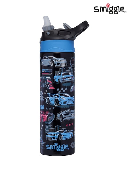 Czarny - Smiggle Aspire Insulated Stainless Steel Flip Drink Bottle 520ml
