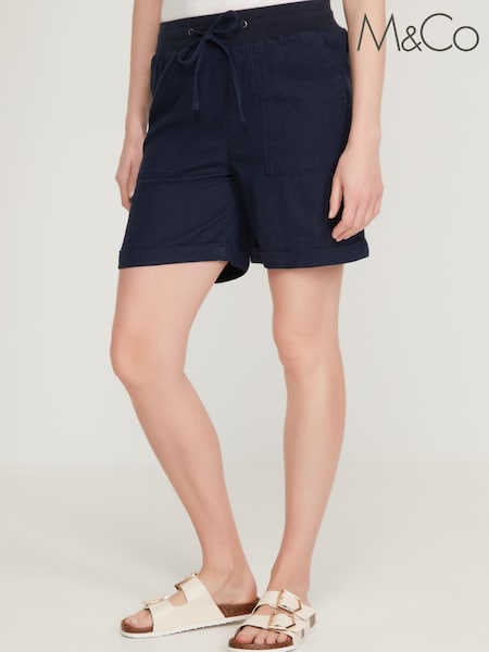 M&Co Blue Linen Shorts (T26958) | €13