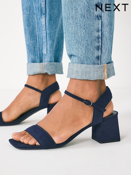 Темно-синий - Forever Comfort® Simple Block Heel Sandals (T27291) | €15