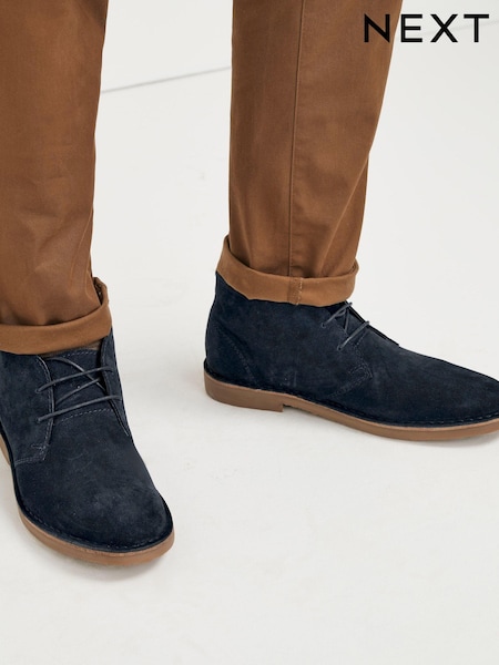 Navy Blå - Suede Desert Boots (T28166) | kr850