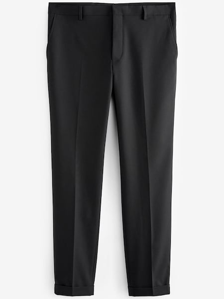 Black Skinny Fit Patterned Tuxedo Suit: Trousers (T28832) | €16
