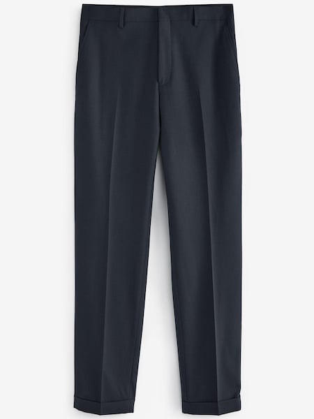 Navy Skinny Fit Patterned Tuxedo Suit: Trousers (T28833) | €16
