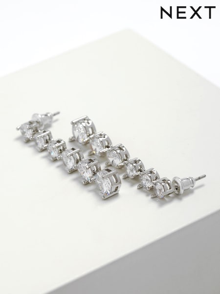 Silver Tone Crystal Drop Earrings (T29362) | €11