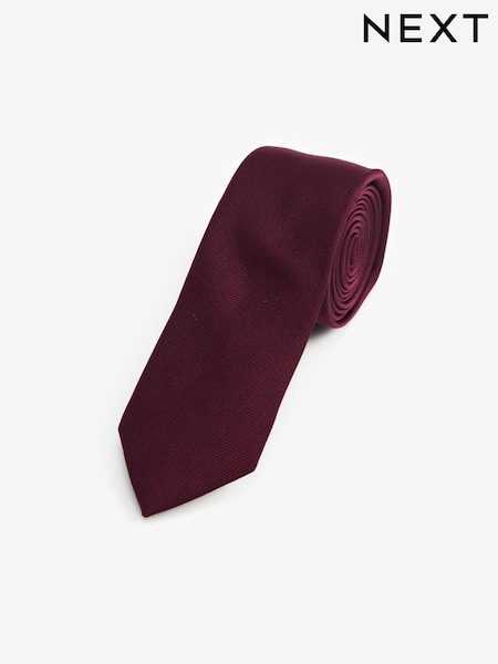 Burgundy Red Slim Twill Tie (T30033) | €5