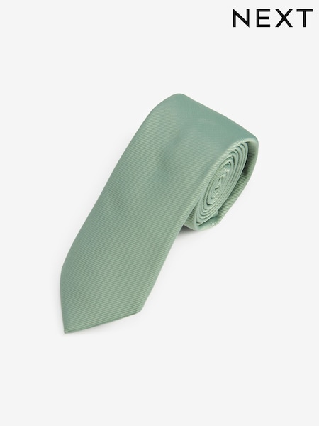 Sage Green Slim Twill Tie (T30045) | 27 QAR