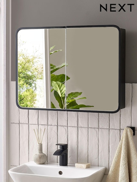 Black Mirrored Storage Double Wall Cabinet (T30872) | BGN 322