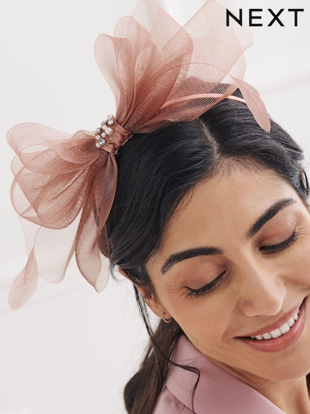 Розовый - Wedding Fascinator (T31420) | €10