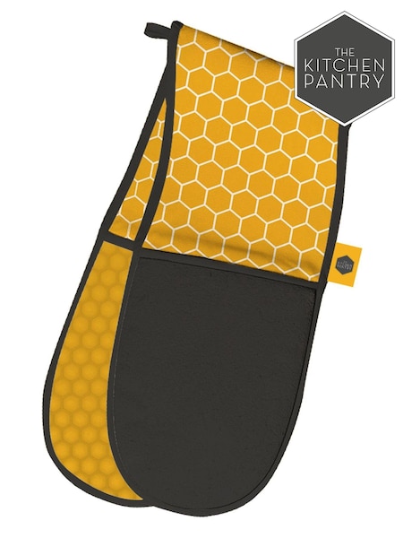 Kitchen Pantry Yellow 100% Cotton Double Oven Gloves (T31483) | €20