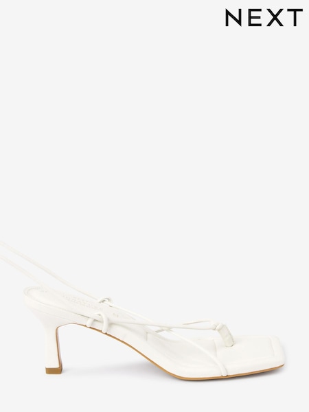 White Signature Strappy Toe Post Sandals (T34511) | €14
