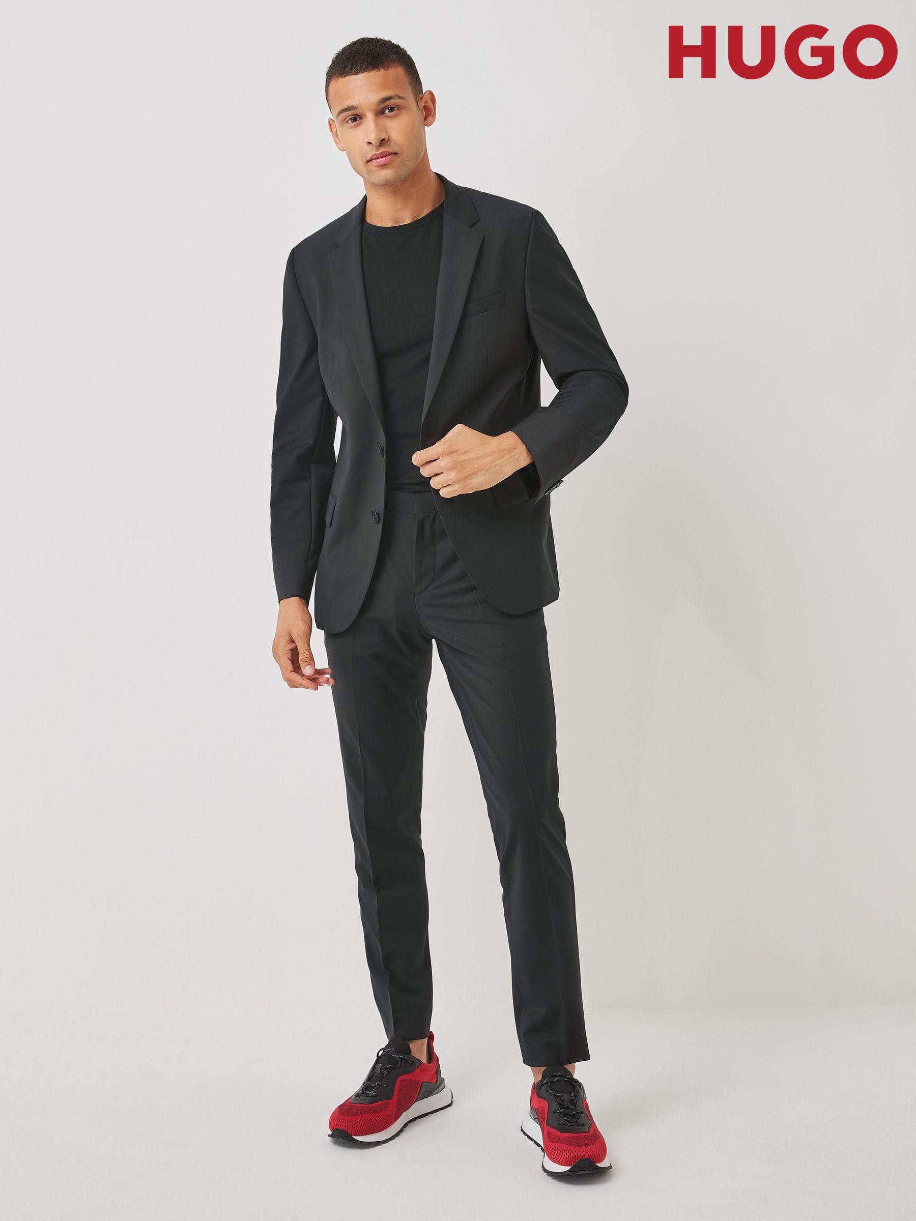 Hugo boss black suit trousers clearance