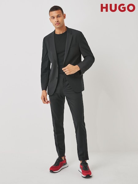 HUGO Black Slim-Fit Performance-Stretch Wool Blend Jacket (T34663) | AED783