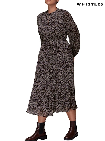 Whistles Trailing Floral Plisse Dress (T36421) | €59