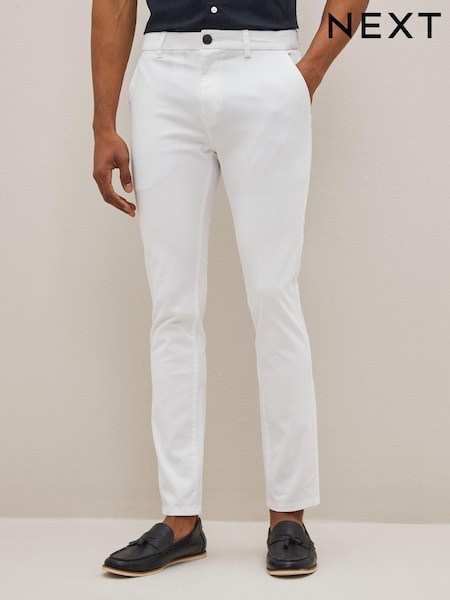 White Skinny Fit Stretch Chino Trousers (T36716) | €32