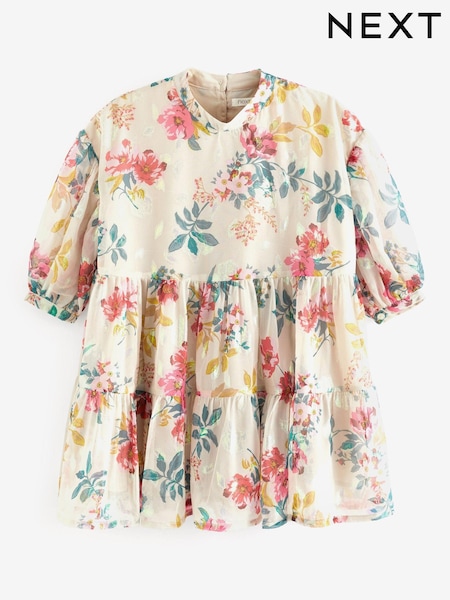 Pink/Rose - Metallic Jacquard Dress (3-16yrs) (T36791) | 28 € - 32 €