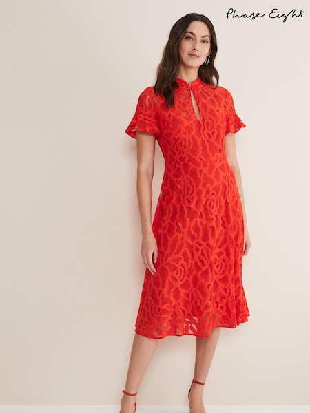 Phase Eight Red Lulu Lace Dress (T37013) | €83