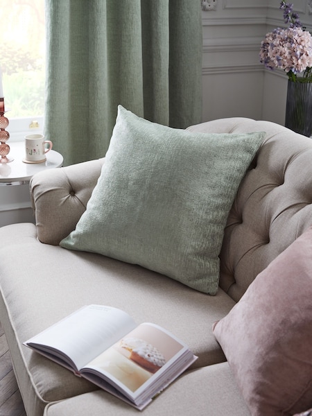 Sage Green Heavyweight Chenille 59 x 59cm Cushion (T38718) | AED55