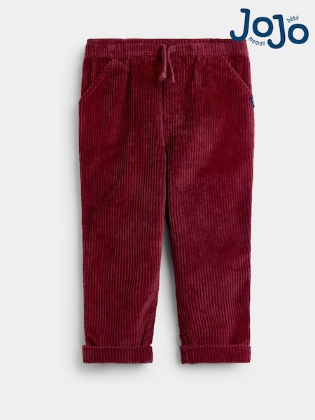 Burgundijas sarkans - Jojo Maman Bébé Cord Pull-up Trousers