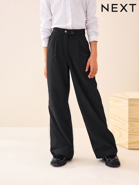 Black Regular Length Senior Wide Leg School Trousers (9-18yrs) (T40768) | €16 - €24