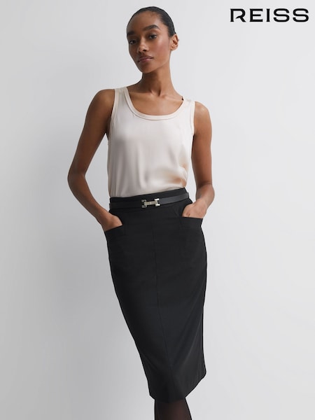 Reiss Black Haisley Tailored Pencil Skirt (T40800) | €181