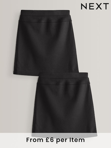 Schwarz - 2 Pack Pull-On Jersey Stretch School Pencil Skirts (3-17yrs) (T40840) | 17 € - 37 €