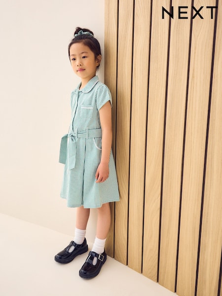 Grün, Vichy - Rich Belted School Dress With Scrunchie (3-14yrs) (T40875) | 13 € - 17 €