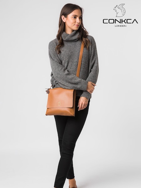 Sadel Tan - Conkca Bale Vegetable-tanned Leather Cross-body Bag (T41639) | kr1 030