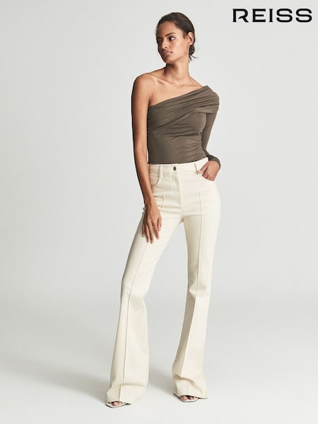Reiss Mocha Hayley Jersey Asymmetric Top (T42847) | €80
