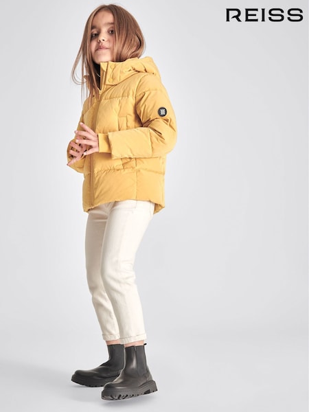 Reiss Yellow Thea Jr Hooded Puffer Jacket (T43409) | €120