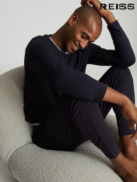 Reiss Charcoal Armstrong Crew Neck Jersey Top (T43548) | €88