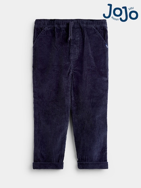 Navy Blue - Jojo Maman Bébé Cord Pull-up Trousers