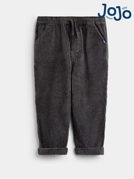 Charcoal Grey - Jojo Maman Bébé Cord Pull-up Trousers