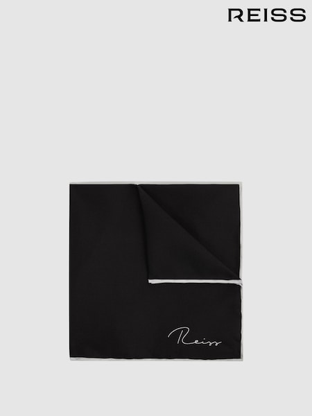 Musta - Reiss Ceremony Plain Silk Taskuliina (T44733) | €60