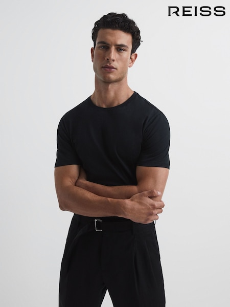Reiss Black Bless Crew Neck T-shirt (T44893) | AED202