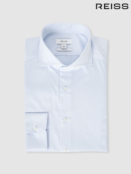 Reiss Soft Blue Storm Slim Fit Two-Fold Cotton Shirt (T44949) | kr1 850