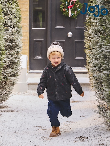Charcoal Grey Skiers - Jojo Maman Bébé Embroidered Shacket