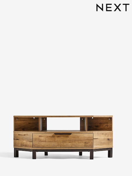 Dark Bronx Up to 50 inch, Corner Oak Effect Slim TV Unit (T45735) | €430