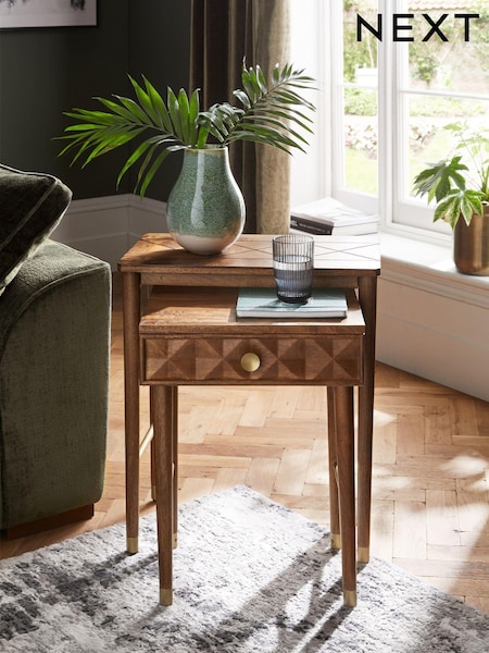 Dark Lloyd Mango Wood Storage Nest of 2 Tables (T45949) | €365
