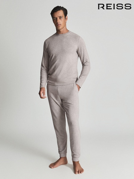 Reiss Brown Jose Melange Tracksuit Joggers (T46334) | $150