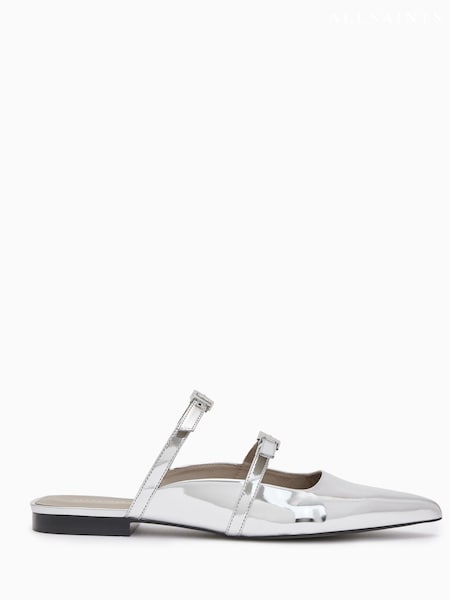AllSaints Silver Shar Flat Shoes (T47343) | €121