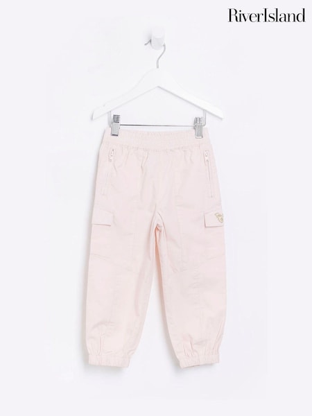 River Island Pink Mini Girls Pull On Cargo Trousers (T48104) | €15