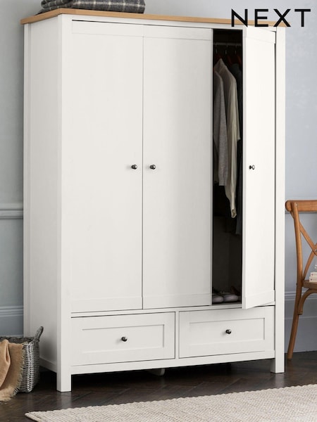 Chalk Malvern Paint Effect Triple, 2 Drawers Wardrobe (T48186) | €875