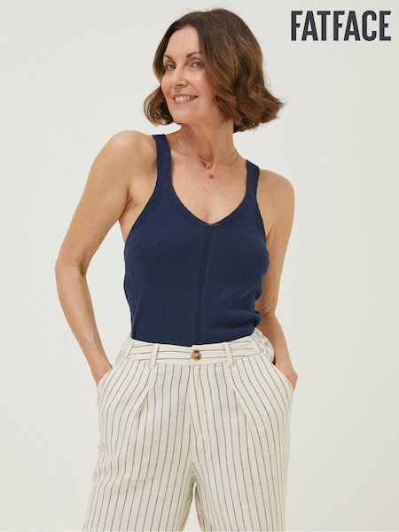 FatFace Blue Harriet Knitted Halter Cami Top (T49100) | €32