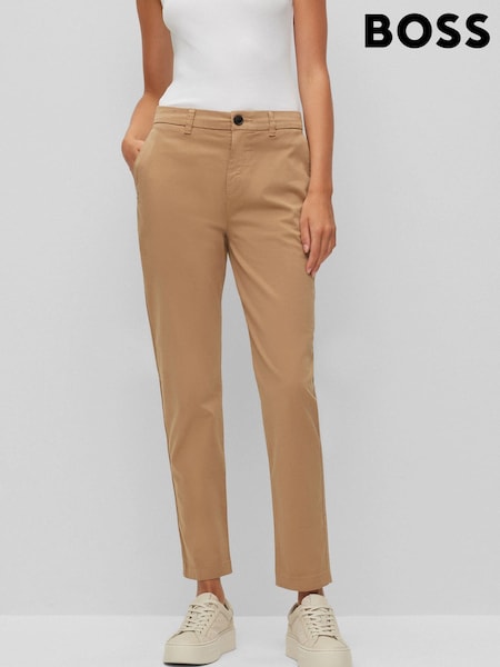 Natur - BOSS Tachini Zigarettenhose in schmaler Passform (T49292) | 53 €