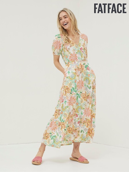 FatFace Natural Vivvie Paradise Floral Midi Dress (T49421) | €47.50
