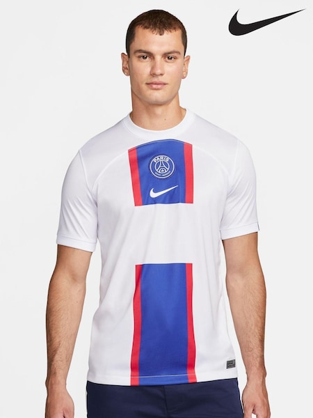 Nike White PSG 22/23 Third Stadium Football Shirt (T49887) | €38