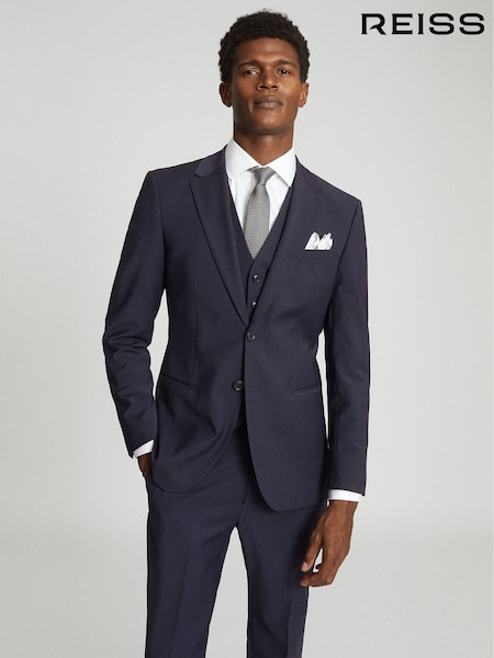 Reiss Navy Rush Modern Fit Travel Blazer (T50072) | AED2,002
