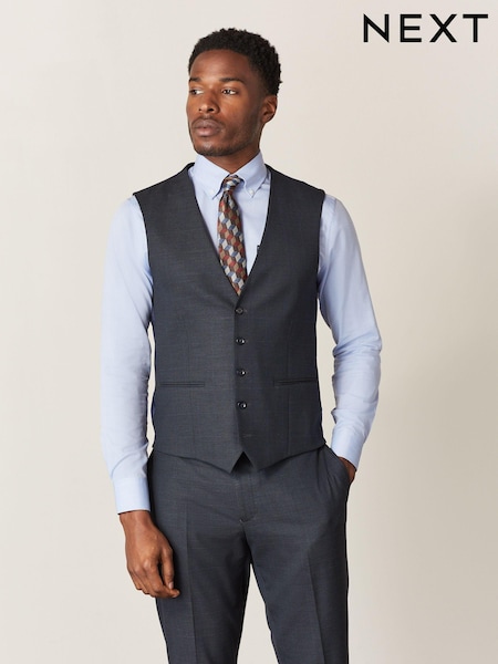 Navy Blue Check Waistcoat (T50832) | €15