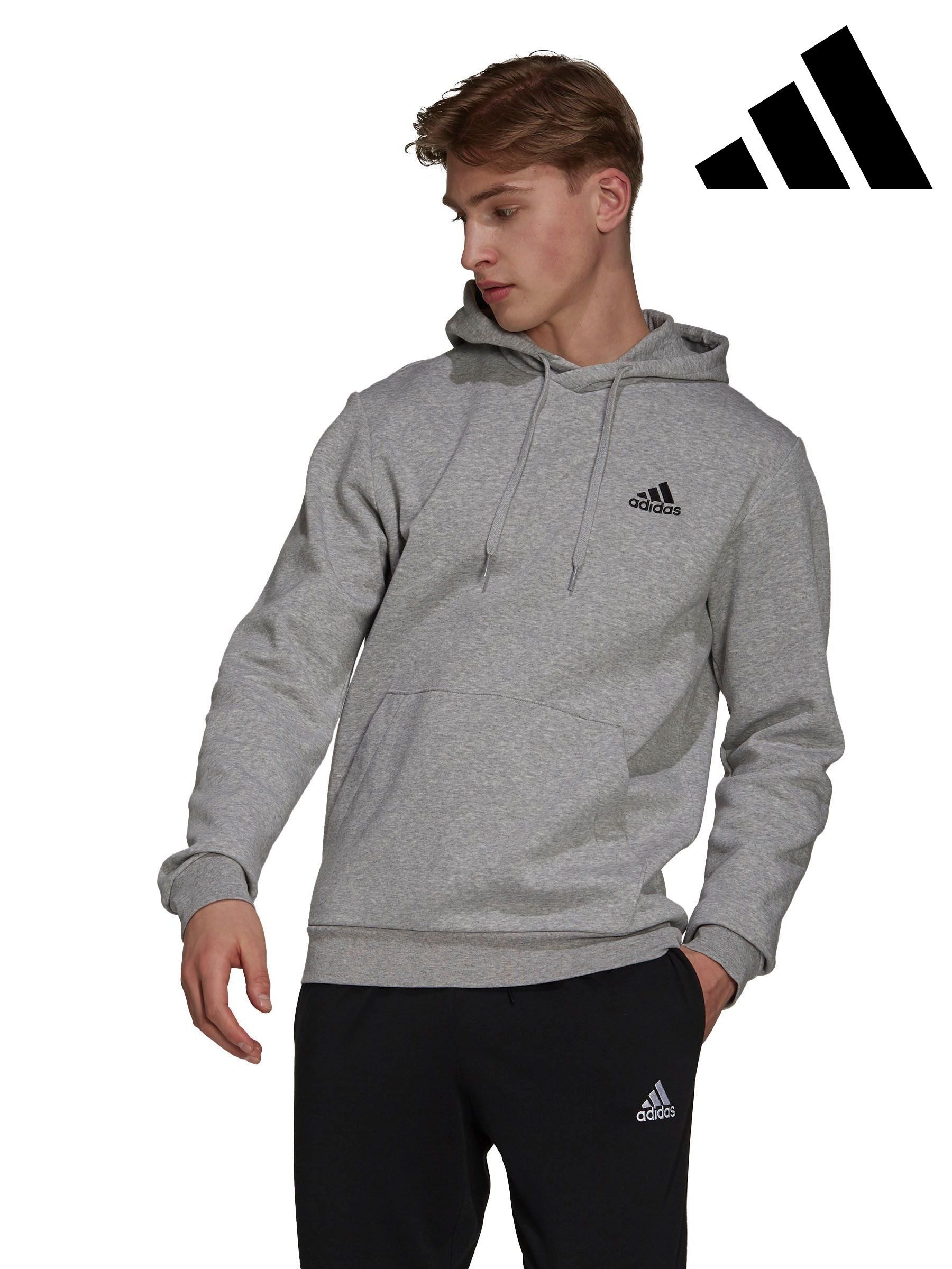 Mens grey adidas hoodie discount