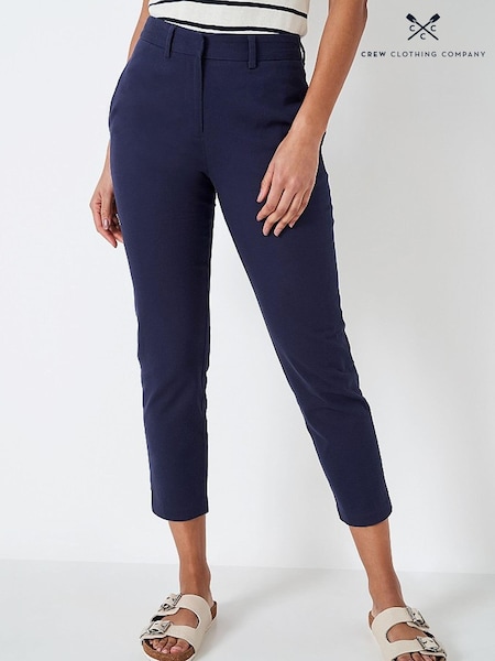Crew Clothing Company Blue Cotton Fitted Casual Trousers (T51061) | €18.50