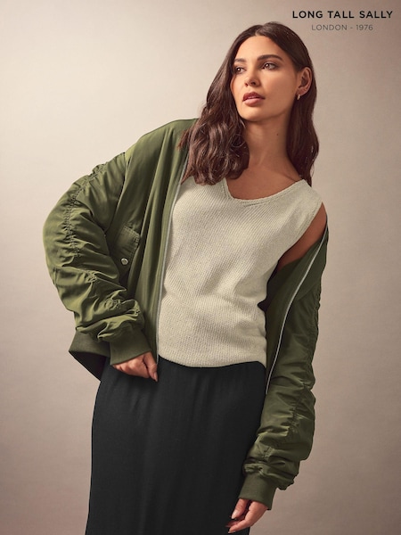 Long Tall Sally Natural V-Neck Knitted Vest (T51221) | €14.50
